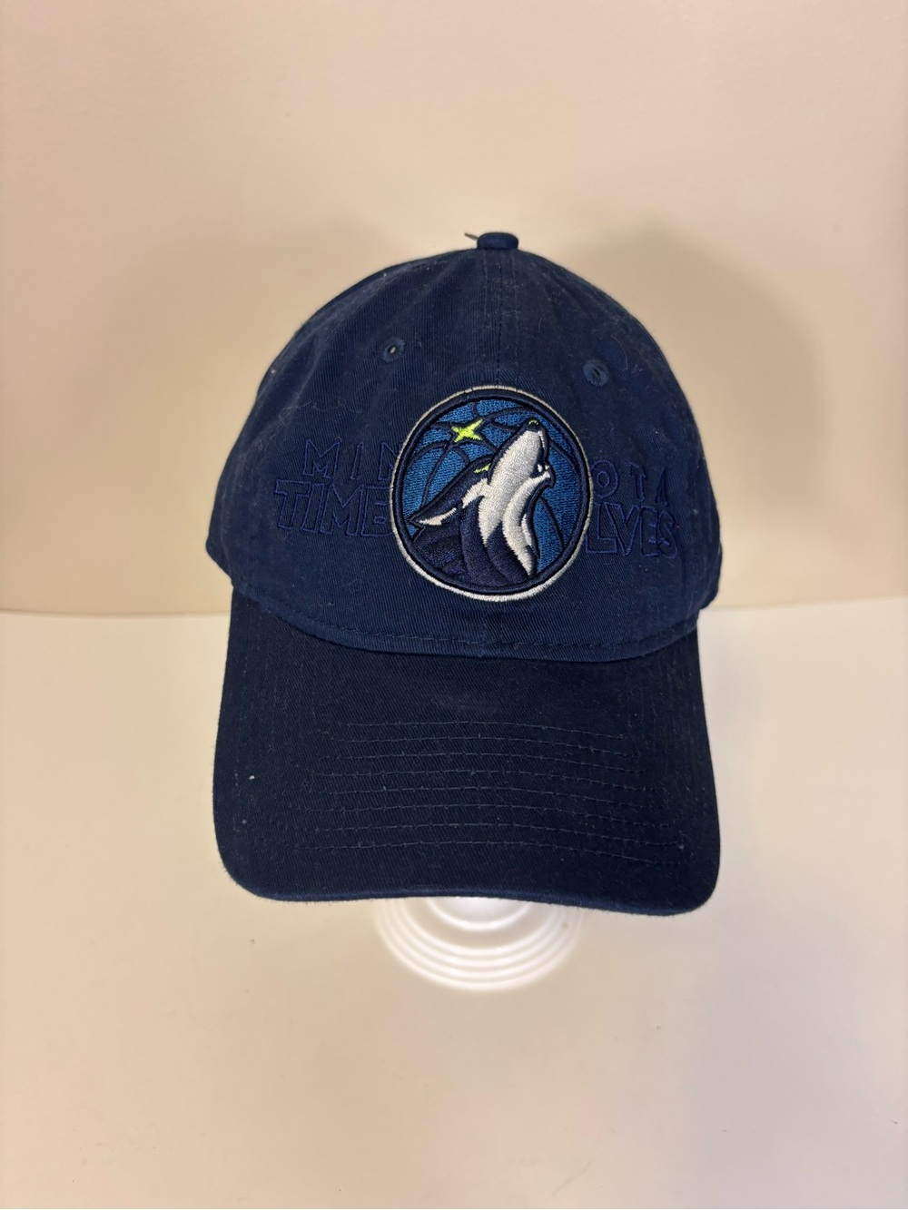 New Era Minnesota Timberwolves Navy and White Basketball Logo Baseball Cap